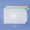 Bolsa para documentos a4 cremallera bolsa transparente para guardar archivos bolsa de clasificación de temas bolsa de gran capacidad impermeable para documentos de examen