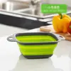 Suministro en Stock Cesta de Drenaje Cuadrada Lavabo Plegable de Silicona para Lavar Verduras Frutas Cesta Filtro de Agua para Picnic al Aire Libre Juego de Dos Piezas