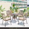 Mesa y silla de aluminio fundido para exteriores, para villas, casas de familia, hoteles, impermeables, con protección solar, eléctricas, para hornear, mesa de barbacoa integrada creativa
