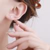Brincos Casuais de Zircônia que Não Desbotam para Piercing de Orelha, Prata de Lei S925 por Toda Parte com Fecho de Rosca para Dormir, Joias de Orelha Clássicas que Não Precisam Ser Removidas