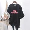 Ropa de lactancia de talla grande para salir, camiseta holgada de verano de manga corta y longitud media, camiseta de lactancia posparto para mamás atractivas.