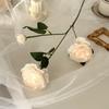 Peônia estrangeira de 3 cabeças flor artificial decoração de casa decoração arranjo de flores de casamento flor artificial para caminho flor de seda rosa fábrica atacado
