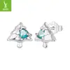 Pendientes Originales de Copo de Nieve y Campana Navideña Yinziyun Plata de Ley S925 Pendientes de Árbol de Navidad Europeos y Americanos Pendientes de Manzana Pendientes