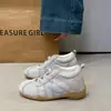 Zapatillas Modernas con Diseño de Cordones Estilo Ballet, Zapatos Casuales sin Cordones con Aumento Oculto de Altura, Estilo de Nicho con Banda Elástica
