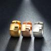Fabricantes de joyas de Cafe Billion, venta al por mayor, pendientes lisos de acero inoxidable, pendientes pequeños ensanchados de oro rosa, venta al por mayor