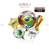Balão de Filme de Alumínio Copa do Mundo Conjunto de Balão Camisa de Futebol Barra de Balão Copa Europeia Noite de Futebol Balão Decorativo