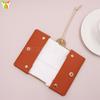 Coreano e Japonês Em Estoque Bolsa de Tecido Pendurada de Bolso Couro Cor Sólida Bolsa de Armazenamento de Tecido Moda Mini Porta-Lenços Portátil