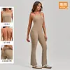 Macacão Beleza Transfronteiriça Sem Costas Pêssego Bumbum Roupa Esportiva Fitness Macacão de Peça Única Flare Macacão de Yoga 53202
