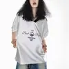 Camiseta Retro Americana Satinada Brilhante de Malha Manga Curta Unissex Verão Tendência Design de Marca Nicho Estampada Top Tendência