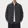 Nueva camisa retro americana de pana 2026, estilo old money, prenda exterior de alta gama para hombre, corte holgado, versátil, casual de manga larga