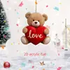 Accesorios Acrílicos con Forma de Corazón de Oso Lindo Transfronterizos Llavero Acrílico Colgante para Espejo Retrovisor de Coche Nuevo
