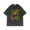 Camiseta vintage lavada de manga curta Dragon Ball anime americana oversized Algodão T Europeia e Americana peça única entrega