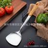 Espátula no magnética de acero inoxidable + cuchara para sopa + cuchara para hot pot + colador + espátula con mango de madera puesto de venta al por mayor en tienda de 9.9 yuanes