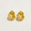 Accesorios de bricolaje con gotas de aceite de esmalte dorado y arena de alto color, calabaza de primavera rosa, nubes auspiciosas, cuentas de loto, accesorios