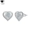 Pendientes Transfronterizos Modelo Nuevo de Plata de Ley S925 con Cierre de Mariposa, Forma de Corazón y Flor de Rosa para Mujer, Lujo Ligero, Sensación de Alta Gama, Pendientes con Circonitas que No se Desvanecen