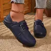 Nuevos Zapatos Bajos de Encaje Retro de Comercio Exterior para Mujer con Suela Blanda, Mocasines Planos de Doble Uso Transfronterizos, Zapatos Tipo Bean para Todas las Estaciones, Wish Supply