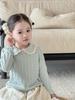 Novedades Otoño e Invierno Ropa de Punto para Niñas Estilo Coreano Ropa de Punto Linda para Niñas con Cuello de Encaje Ropa de Punto de Algodón Dulce con Cortes para Bebés