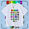 Nova Camiseta de Manga Curta Verão Solta Sprunki Music Game Rhythm Box Periférico Meninos e Meninas Gola Redonda