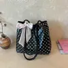 Nova Bolsa de Ombro de Bolinhas Estilo Coreano para Mulheres, Grande Capacidade, Bolsa Tote Versátil, Bolsa Transversal Doce, Bolsa de Nicho para Mulheres