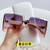 TikTok Elmer Elmer 2022 Nuevo Estilo Gafas de Sol Personalizadas Sin Marco Gafas de Sol para Mujer Cara Grande Adelgazantes Gafas de Moda