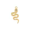 Accesorios de joyería semiacabados al por mayor material metal incrustado circonita colgante de serpiente colgante para collar pulsera pendientes DIY
