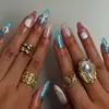 Arte de Uñas Transfronterizo Más Vendido Popular 3D Estéreo Gama Alta Dulce y Fresco Sexy Francés Tallado Arte de Uñas Uñas Postizas