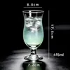 Venta al por mayor de taza de bebida fría transparente de vidrio blanco alto, taza de té de fruta de postre, taza de agua de vidrio incoloro creativa, taza de jugo