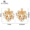 Pendientes de Moda Aitong Jewelry Estilo Francés Lujo Ligero, Frescos y Versátiles, Pendientes de Cobre de Nicho con un Toque de Alta Gama y Elegancia para Mujer