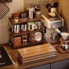 Portavasos de madera maciza, plegable, para escritorio, para guardar tazas de agua, té, café, organizador para exteriores, aparador