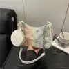 Bolso Cruzado de Hombro Único Estilo Extranjero Versátil Tendencia Nueva 2025 Mezclilla con Degradado de Estrellas Bolso Personalizado de Nicho en Forma de Luna