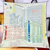 Bufanda de Seda Estilo Nuevo 90cm Cuadrada para Mujer, Hecha a Mano Taiwán Estampada Seda de Sarga de Alta Calidad, Pañuelo de Cabeza de Moda, Chal, Bufanda Estilo Francés