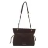 Bolsa Saco Retrô de Grande Capacidade para Mulheres Moda Outono e Inverno 2025 Nova Bolsa de Ombro com Corrente Bolsa Transversal Nicho para o Dia a Dia