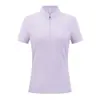 Roupa de Golfe Masculina com Meio Zíper Transfronteiriça Camisa Esportiva com Gola Alta Proteção UV Camiseta Feminina de Golfe Personalização