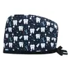 Gorro Quirúrgico Estampado de Algodón Puro, Ajustable, para Mujeres con Cabello Largo, Gorro Cubre-Cabeza para Dentistas y Cirujanos Orales, Exportación para Hombres con Parte Superior Redonda