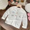 Ropa de Verano para Niñas de Color Sólido con Estampado de Dibujos Animados y Lazo, Ultra Delgada con Protección Solar, Cárdigan para Bebé con Aire Acondicionado, Chaqueta para Niños para Mujer