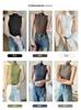 Chaleco Seleccionado Cuidadosamente para Mujer en Primavera y Verano Traje de Cuello Alto Medio con Tirantes Blancos, Top de Aspecto Adelgazante de Alta Gama