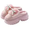 Pantuflas de algodón 7.0 para mujer, nuevo modelo invierno 2026, para exteriores, suela gruesa, para uso en interiores en casa, antideslizantes, cálidas, pantuflas peludas para mujer