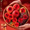 Decoración de Año Nuevo Pegatinas Rojas Adhesivas Pegatinas del Carácter Fu Frutas Cítricos Huevos Pegatinas para Empaque de Cajas de Regalo Artículos de Decoración de Año Nuevo