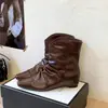 Botines Delgados de Tacón Alto Apilados con Volantes Estilo Coreano 2026 Otoño/Invierno Elegantes para el Trabajo Calzado Exterior Punta Cuadrada Botines Delgados de Poner