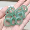 Anillo de Flor de Durazno de Jade de Seda Dorada Natural de Xinjiang, Anillo Sencillo de Corte Recto de Jade Violeta, Venta al por Mayor de Joyería de Jade Verde del Tianshan