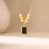 Nova Gargantilha Geométrica Quadrada Preta para Mulheres, Cheia de Diamantes, Moda de Alto Padrão, Luxo Leve, Contas Seis-Fortunas, Design de Nicho Corrente para Clavícula