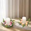 Guirnalda de Candelabros de Eucalipto Decoración Navideña Guirnalda Círculo de Cera Rosa Accesorios para Ventana Mesa de Comedor Arreglo de Boda Flores Artificiales