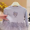2026 Nuevo Estilo Falda Base de Vestido Layered de Malla con Lunares Coreanos de Otoño para Bebés Niñas, Tendencia de Ropa Infantil de Moda