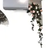 Enredadera Artificial de Rosas Cubierta para Tubería de Aire Acondicionado Enredadera Decorativa Plástico Enredadera Falsa Cuerda para Colgar Envoltura de Techo Enredadera de Flores Falsas