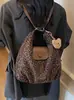 Nova bolsa tote popular Yuezhi 2026 outono inicial, bolsa de ombro retrô moderna com estampa de leopardo, bolsa de bolinho