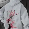Tamanho Europeu Transfronteiriço Outono e Inverno Roupa Exterior Letra Inglesa Estampa Floral Com Veludo Adicional Estilo Simples Casual Solto Outono e Inverno Masculino