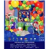 Conjunto de Balões de Aniversário Infantil para Crianças de 1 a 5 Anos, Suprimentos de Decoração para Cena de Festa, Conjunto Completo para Meninos e Meninas