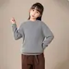Malharia masculina e infantil, novo estilo transfronteiriço, gola alta discreta, modelagem solta, espessado, suéter estilo coreano, suéter de outono/inverno para meninas, 2025