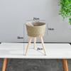 Enfeites de sala de estar em estilo nórdico, cesta de flores, decoração de suporte de flores, vaso de flores de vime, suporte de flores de varanda, cesta de palha trançada
