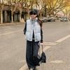 Nuevo Estilo Otoño e Invierno 2026 Chaleco de Lana Gris de Alta Gama Adelgazante Engrosado de Algodón con Relleno para Mujer, Chaleco de Abrigo a la Moda